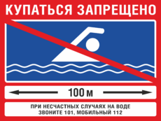 Табличка «Купаться запрещено»