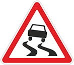 Дорожный знак «Скользкая дорога»