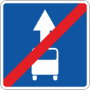 Дорожный знак «Конец полосы для маршрутных транспортных средств»