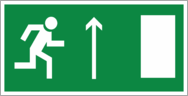 Знак «Направление к эвакуационному выходу прямо»