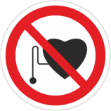 Знак «Запрещается работа людей со стимуляторами сердечной деятельности»