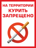 Наклейка «На территории курить запрещено»