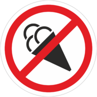Наклейка Вход с мороженым запрещён