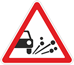 Дорожный знак «Выброс гравия»