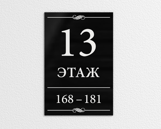 Табличка Номер этажа с перечнем квартир